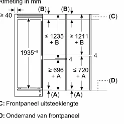 Serie 4 Inbouw koel-vriescombinatie 193.5 x 70.8 cm Vlakscharnier