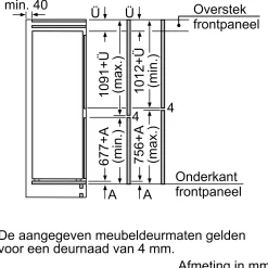 Serie 4 Inbouw koel-vriescombinatie 177.2 x 54.1 cm Sleepdeur
