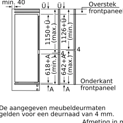 Serie 6 Inbouw koel-vriescombinatie 177.2 x 55.8 cm Vlakscharnier met SoftClose