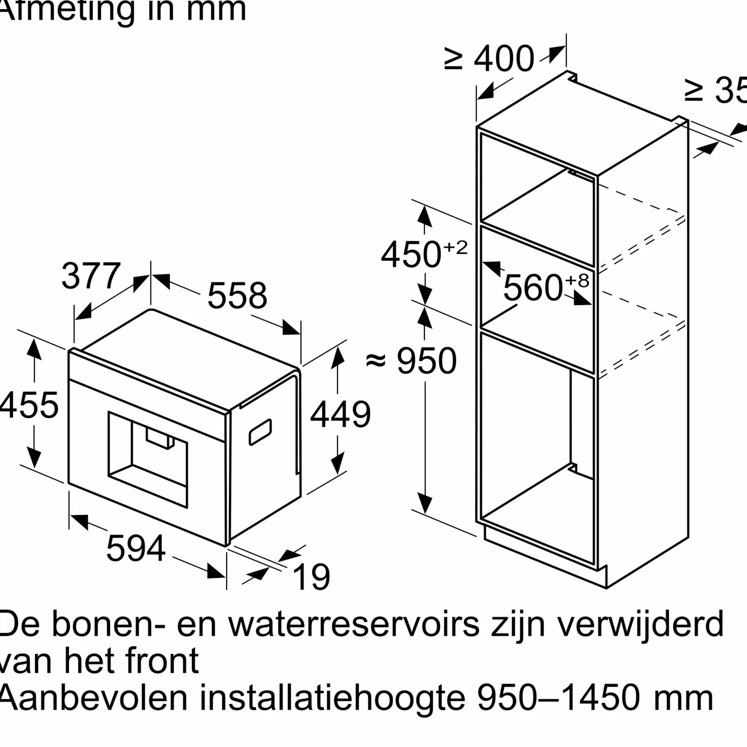 Serie 8 Inbouw koffie volautomaat Mat zwart