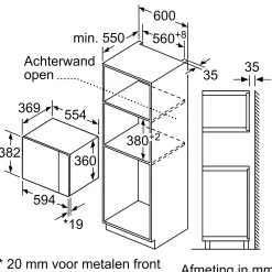 Serie 4 Inbouwmagnetron met grill Zwart