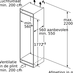 Serie 6 Inbouw vriezer 177.2 x 55.8 cm Vlakscharnier met SoftClose
