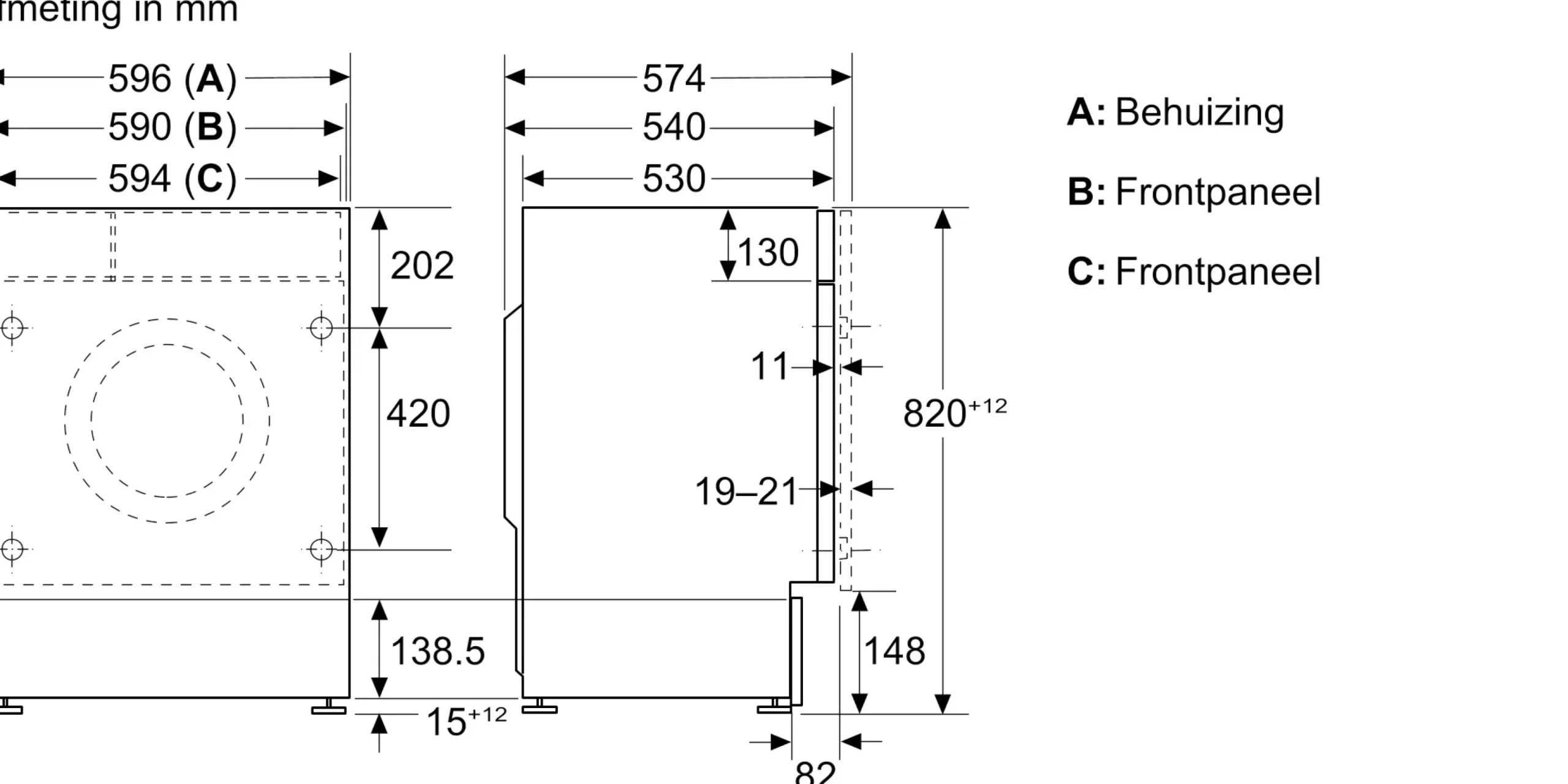 Serie 6 Inbouw was-droogcombinatie 8/5 kg