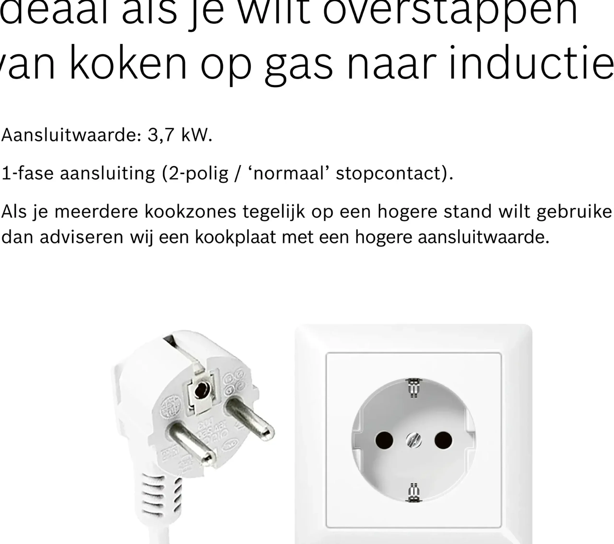 Serie 2 Inductiekookplaat 60 cm opbouwmontage zonder rand