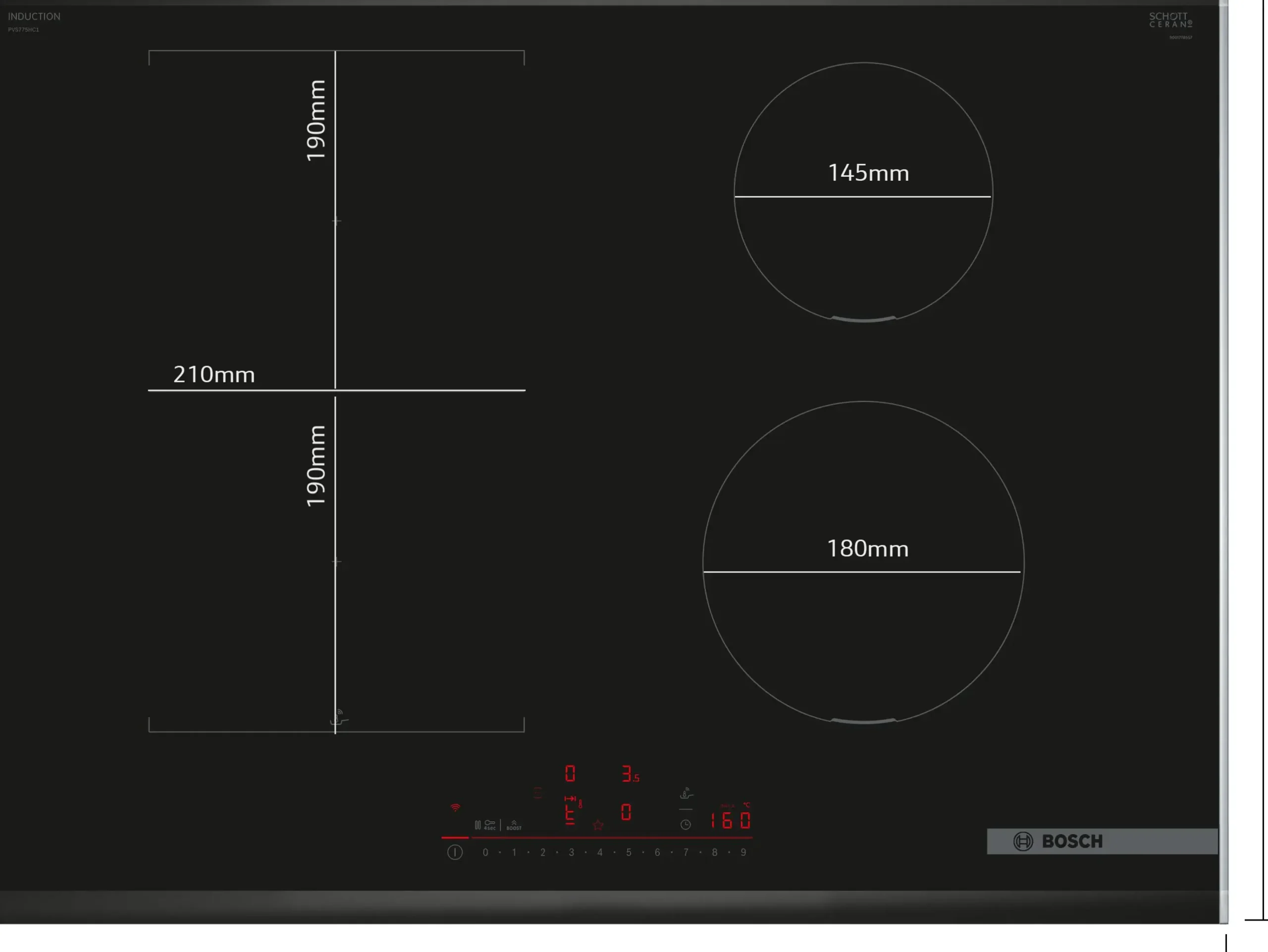 Serie 6 Inductiekookplaat 70 cm opbouwmontage met rand