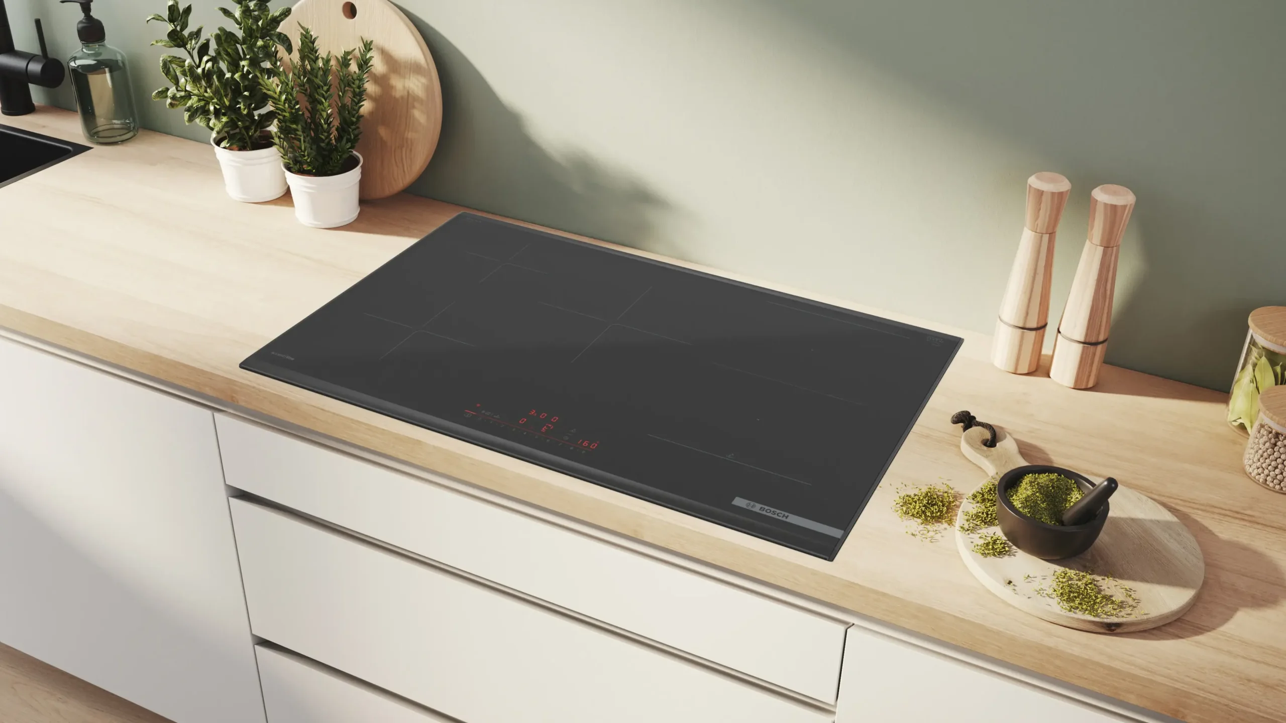 Serie 6 Inductiekookplaat 80 cm opbouwmontage met rand