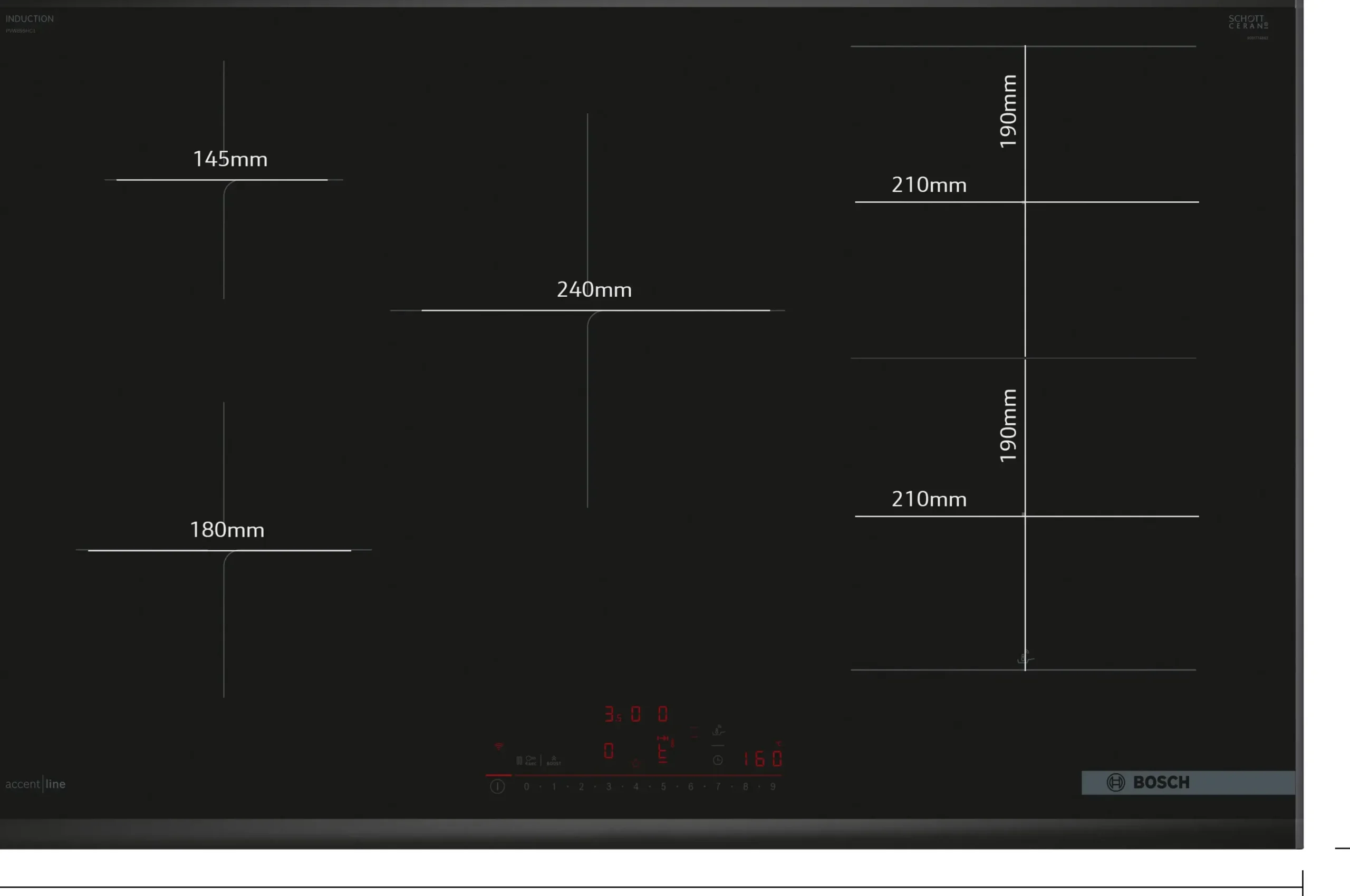 Serie 6 Inductiekookplaat 80 cm opbouwmontage met rand
