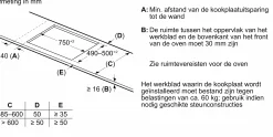 Serie 6 Inductiekookplaat 80 cm opbouwmontage met rand