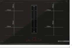 Serie 6 Inductiekookplaat met afzuiging 80 cm opbouwmontage met rand