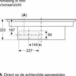 Serie 6 Inductiekookplaat met afzuiging 80 cm opbouwmontage met rand