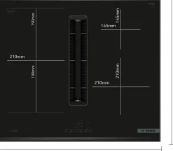 Serie 4 Inductiekookplaat met afzuiging 60 cm opbouwmontage met rand
