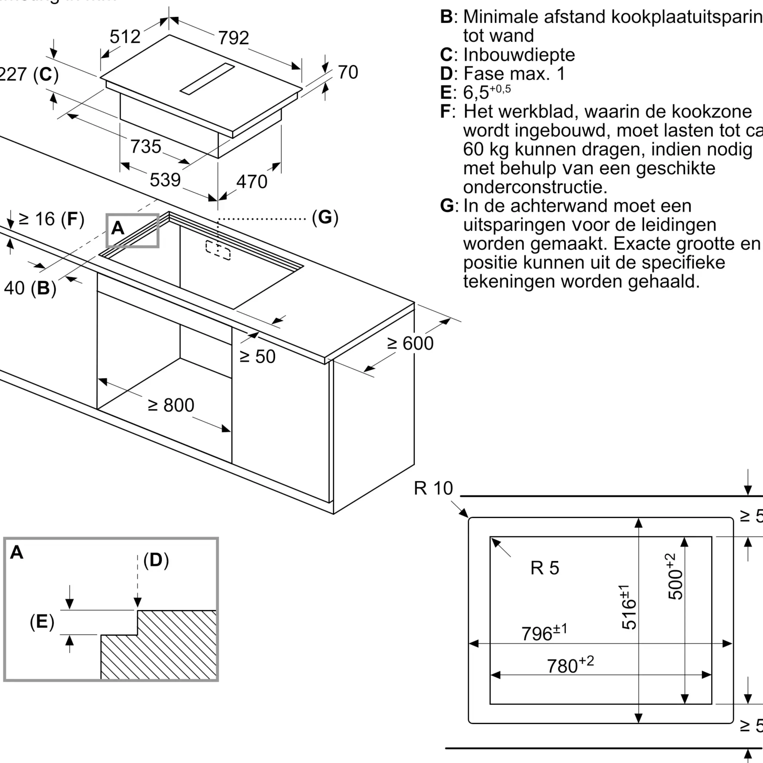 Serie 8 Inductiekookplaat met afzuiging 80 cm
