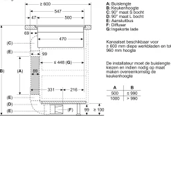 Serie 8 Inductiekookplaat met afzuiging 80 cm