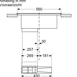 Serie 6 Inductiekookplaat met afzuiging 60 cm opbouwmontage met rand