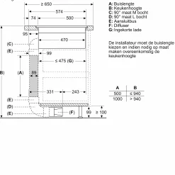 Serie 6 Inductiekookplaat met afzuiging 80 cm verzonken montage