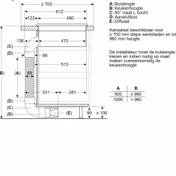 Serie 8 Inductiekookplaat met afzuiging 80 cm opbouwmontage met rand