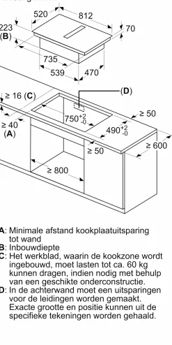 Serie 8 Inductiekookplaat met afzuiging 80 cm