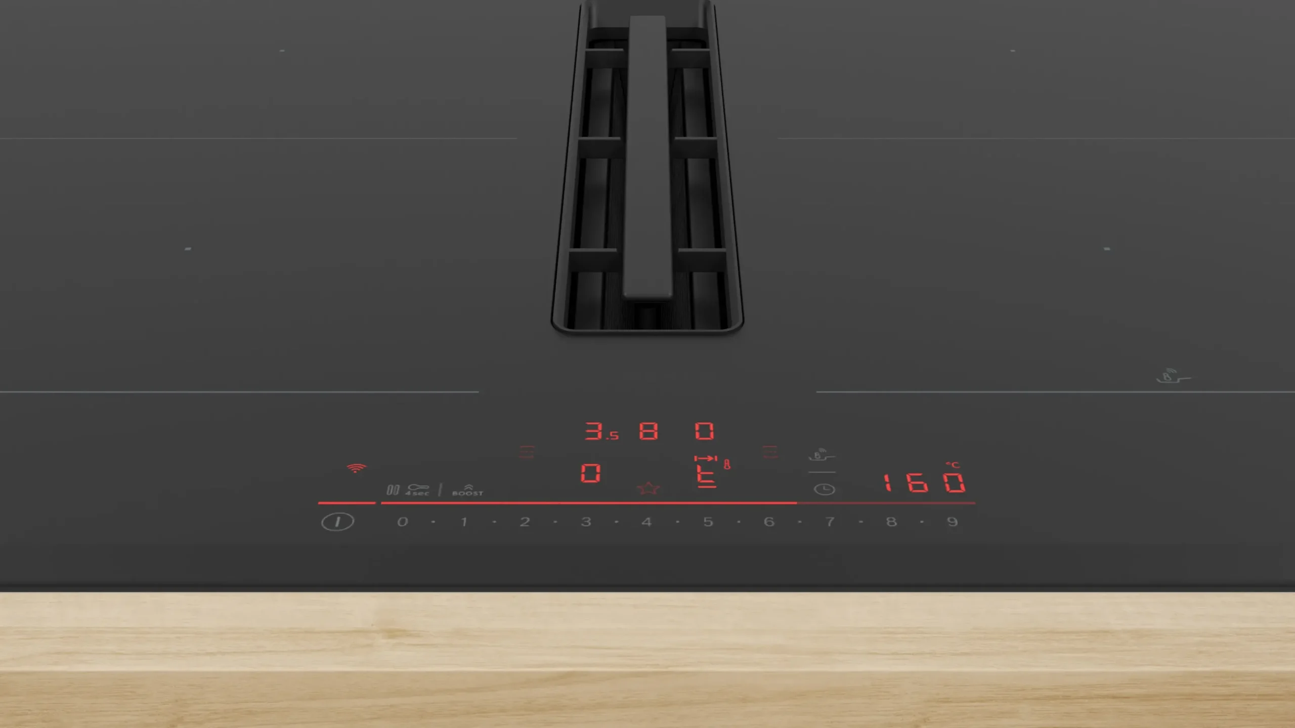 Serie 6 Inductiekookplaat met afzuiging 70 cm opbouwmontage met rand