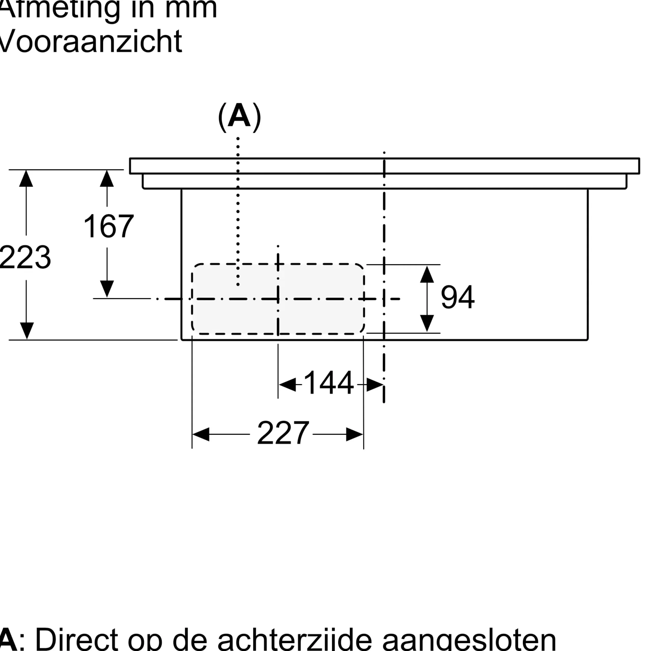 Serie 6 Inductiekookplaat met afzuiging 70 cm opbouwmontage met rand