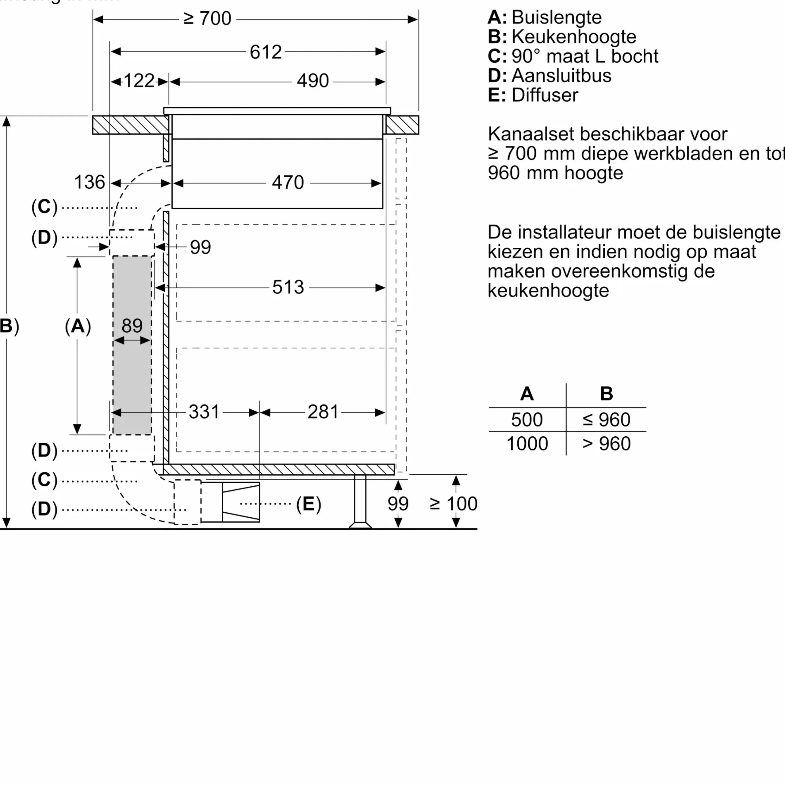 Serie 6 Inductiekookplaat met afzuiging 80 cm