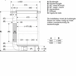 Serie 6 Inductiekookplaat met afzuiging 80 cm