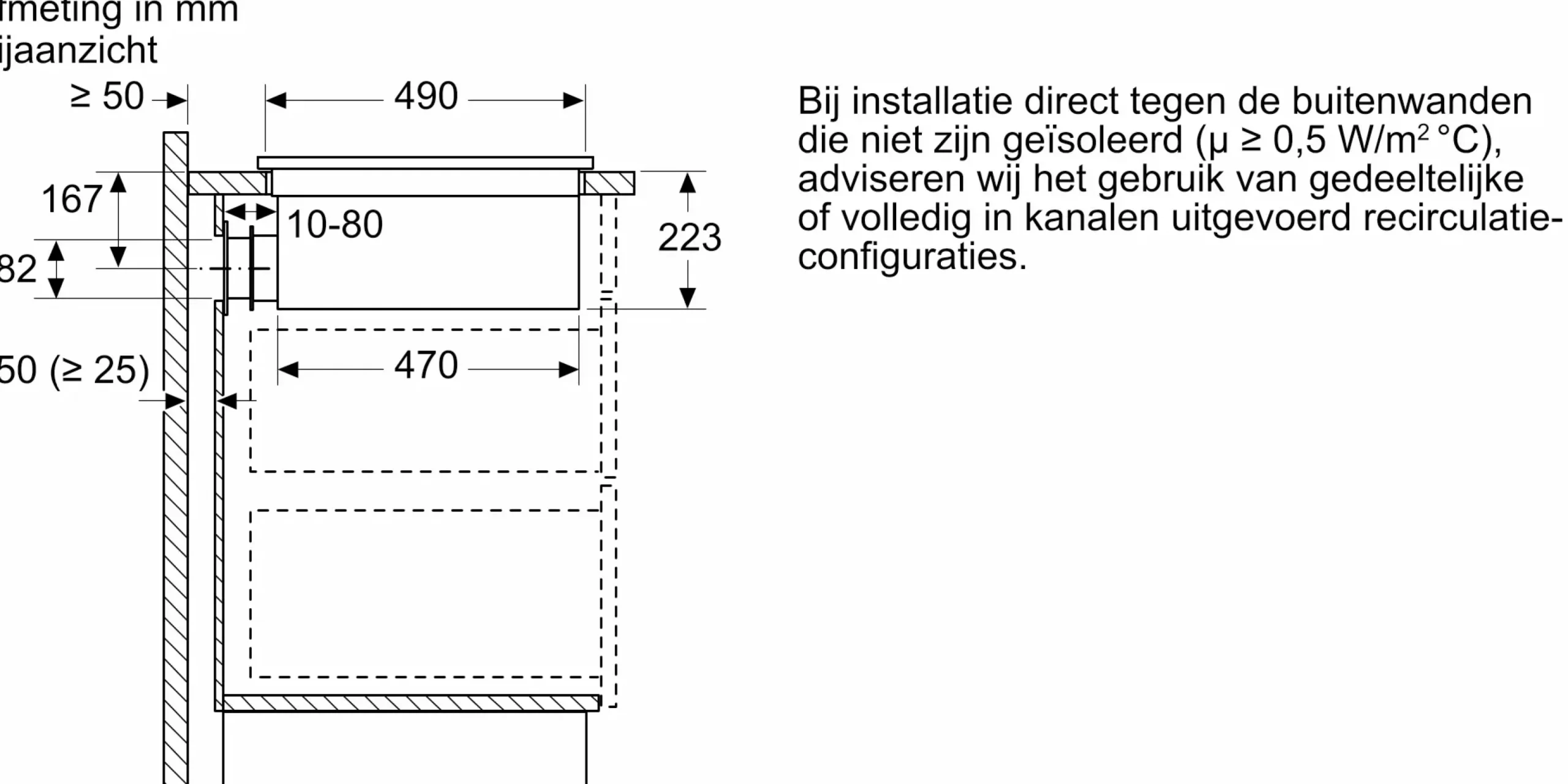 Serie 4 Inductiekookplaat met afzuiging 80 cm opbouwmontage met rand