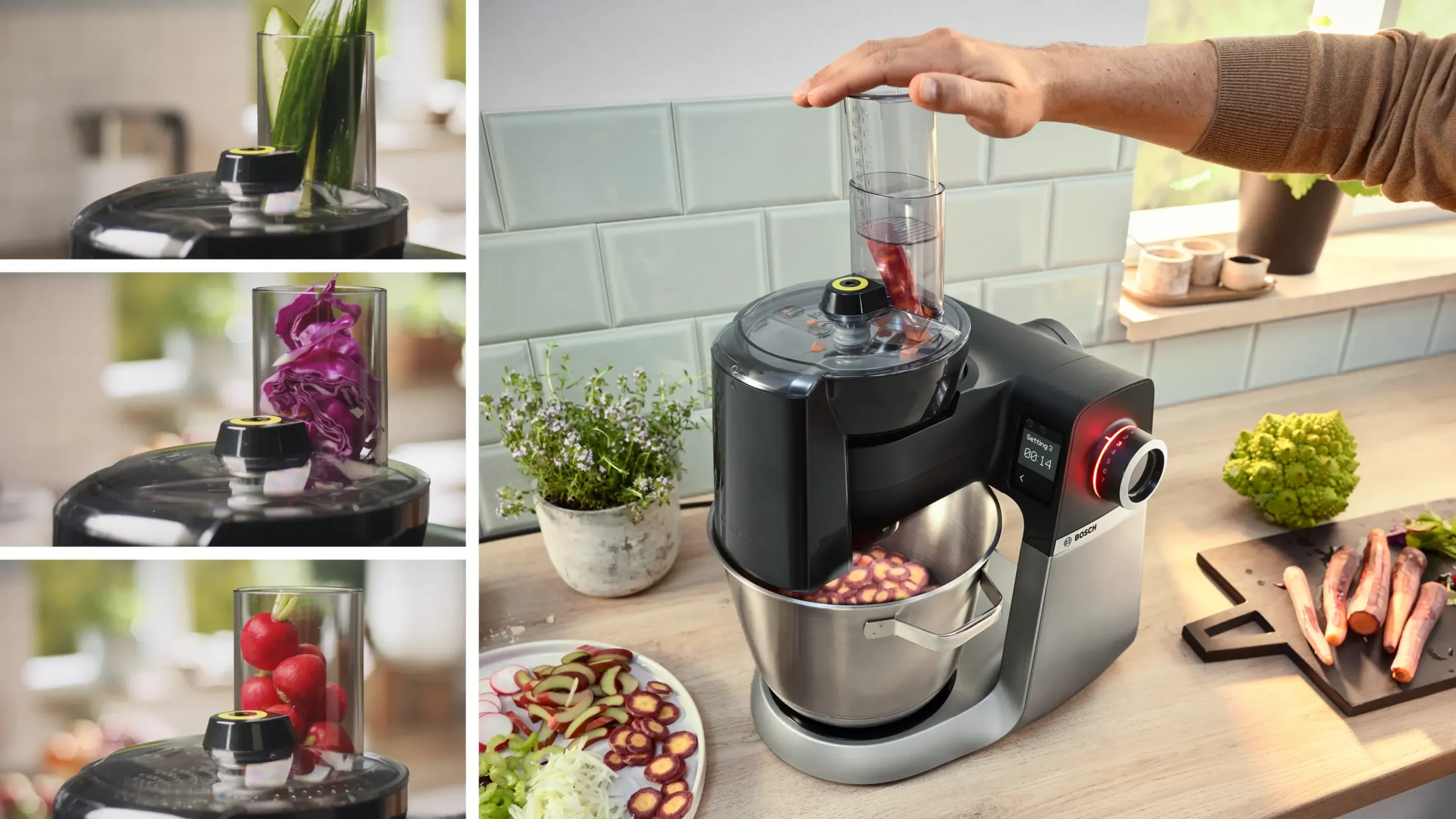 Serie 6 Keukenmachine met weegschaal en timer 1600 W Zwart, RVS