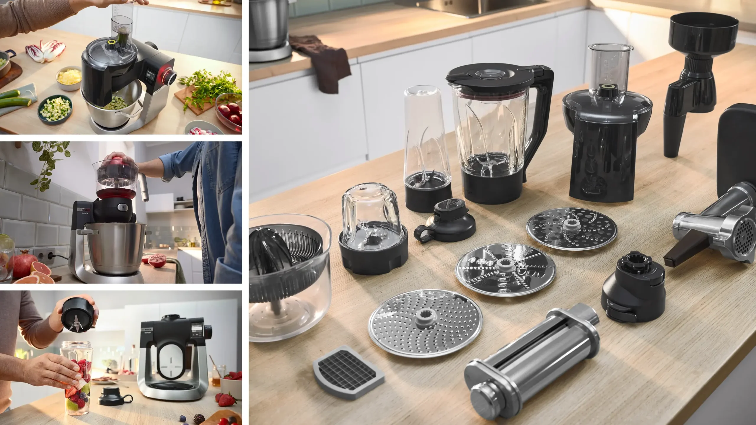 Serie 6 Keukenmachine met weegschaal en timer 1600 W Zwart, RVS