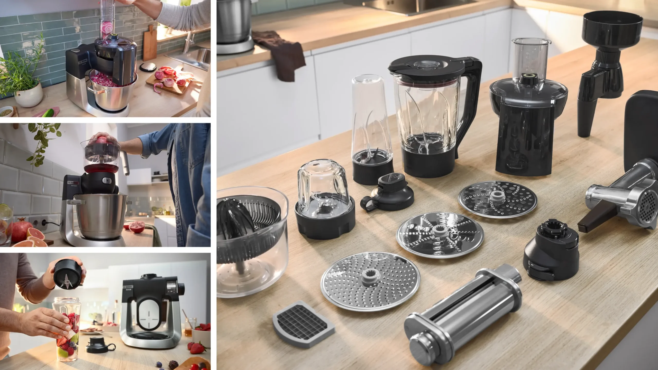 Serie 6 Keukenmachine met weegschaal en timer 1600 W Zwart, RVS