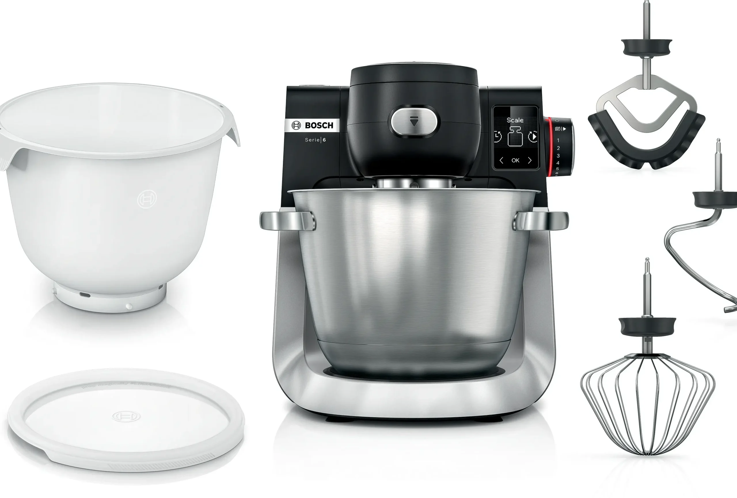 Serie 6 Keukenmachine met weegschaal en timer 1600 W Zwart, RVS