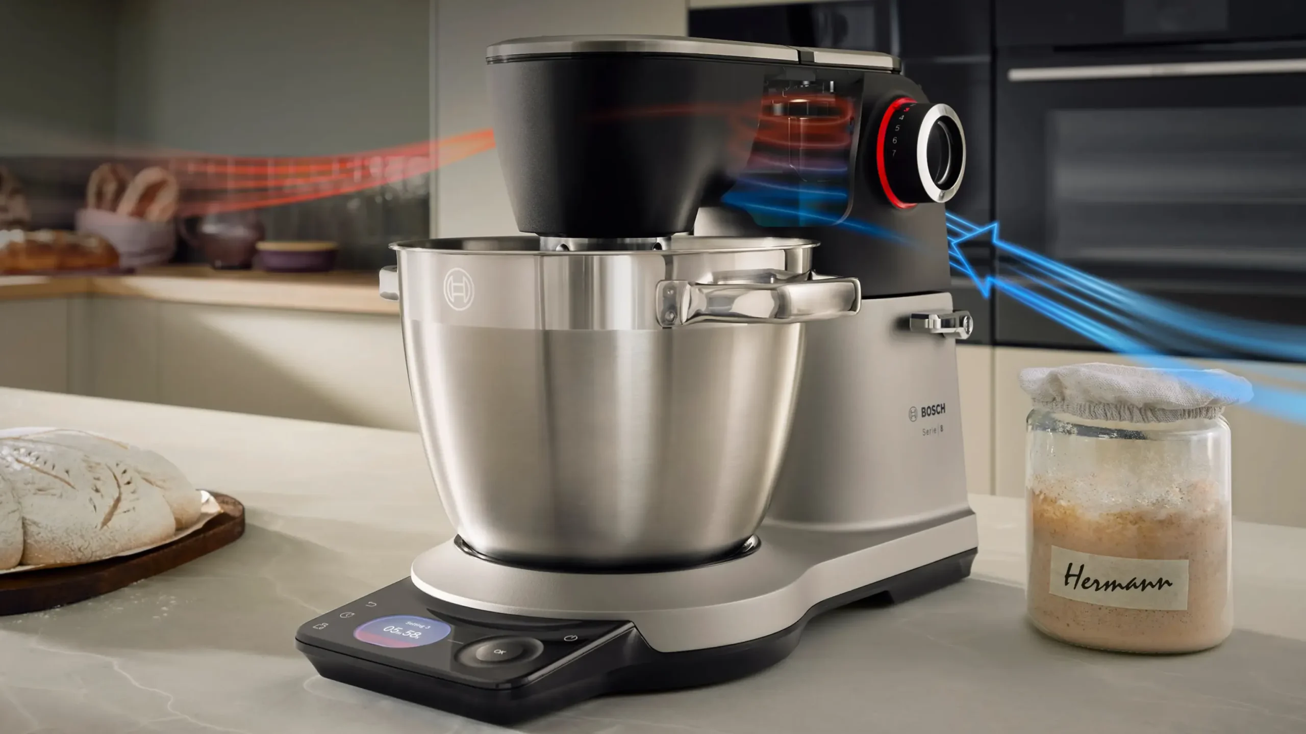 Serie 8 Keukenmachine met weegschaal en timer 1800 W Zilver, zwart