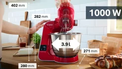 Serie 4 Keukenmachine met weegschaal en timer MUM 5 1000 W Rood, Zilver
