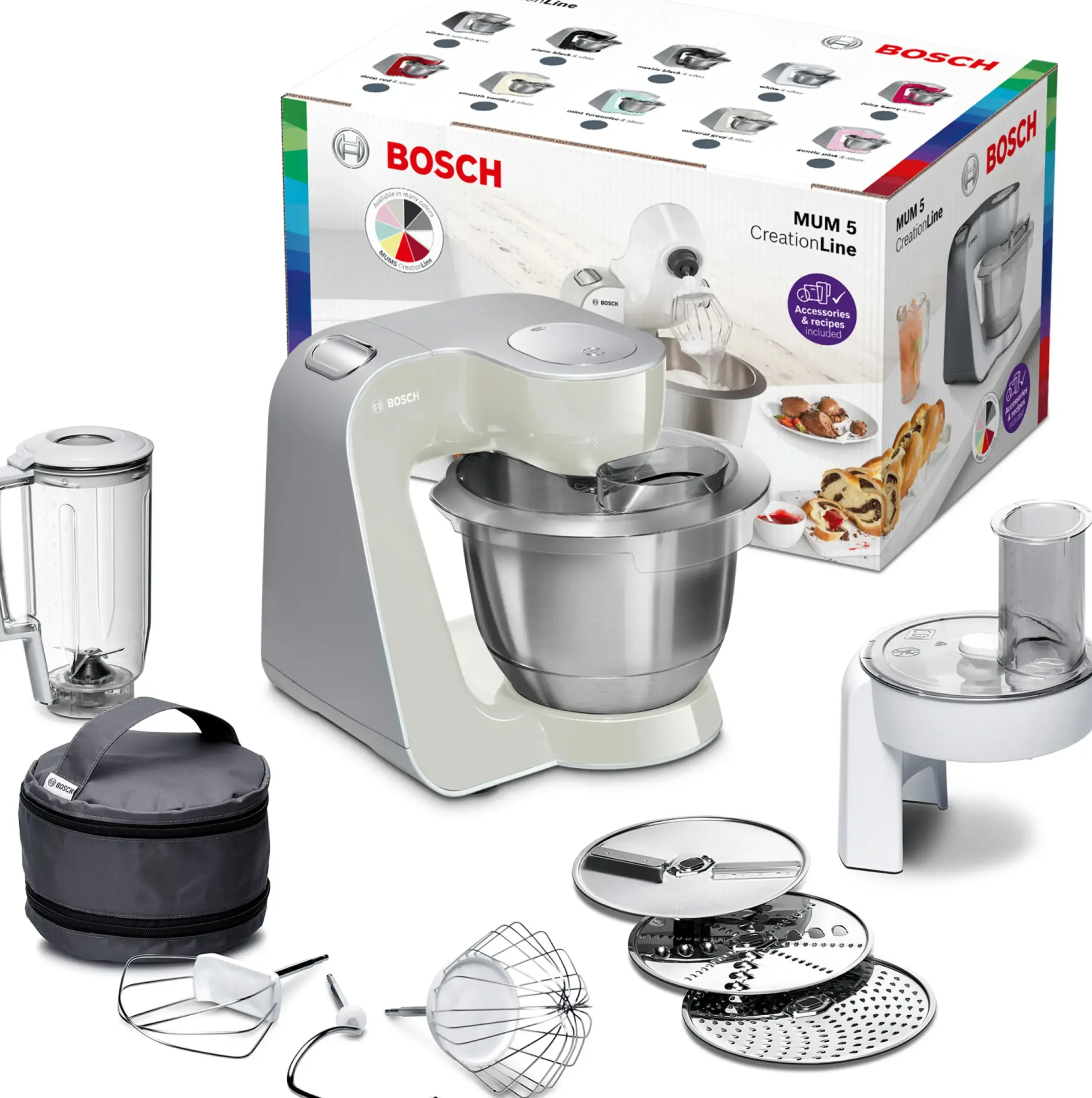 Serie 4 Keukenmachine MUM 5 1000 W Grijs, Zilver
