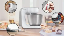 Serie 4 Keukenmachine MUM 5 1000 W Wit, Zilver