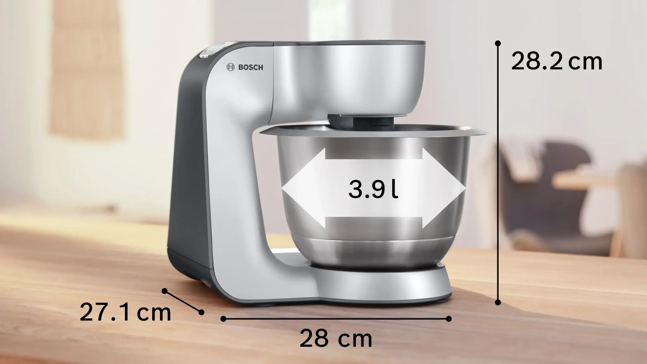 Serie 4 Keukenmachine MUM 5 1000 W Zilver, Donker zilver