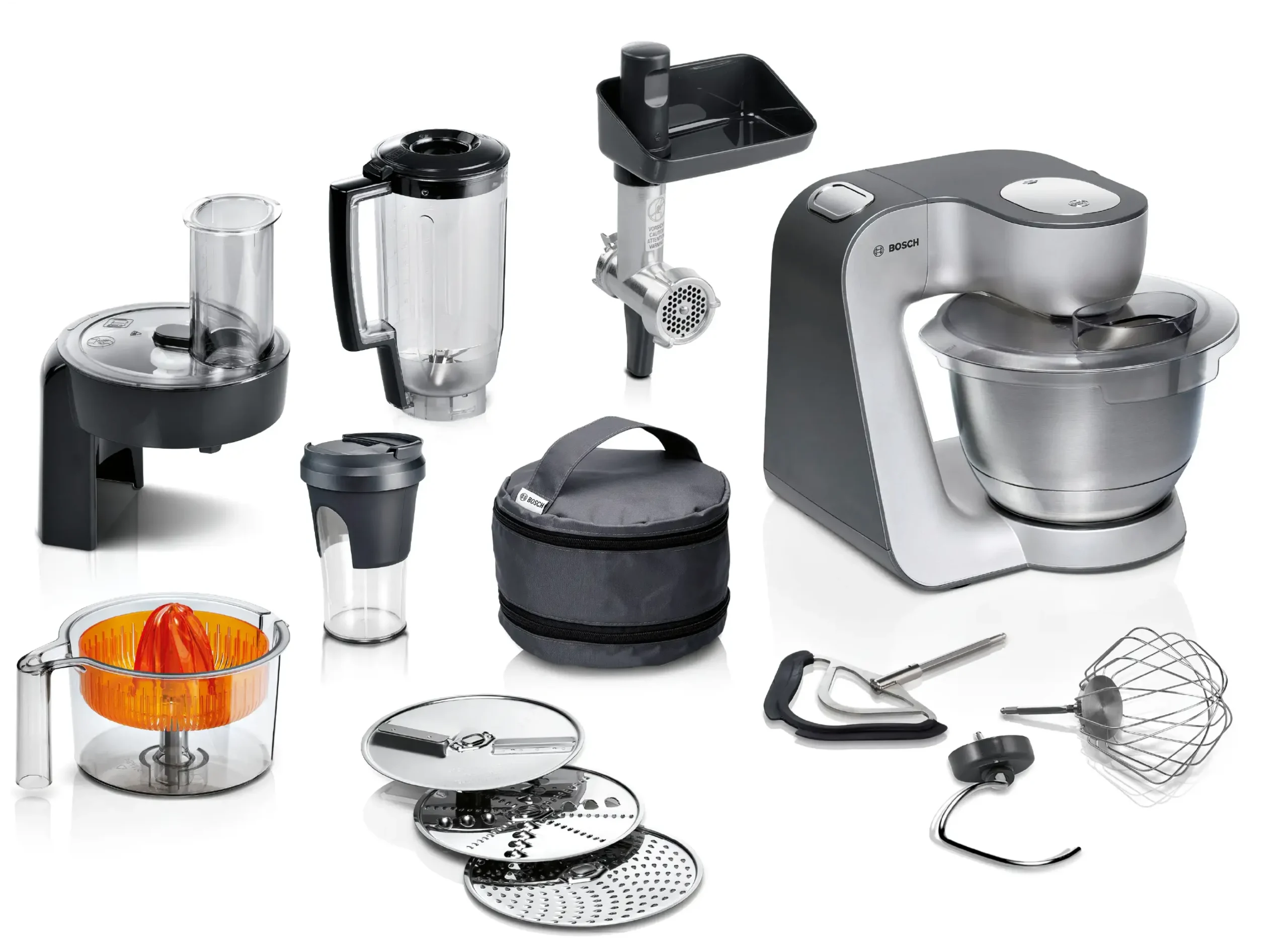 Serie 4 Keukenmachine MUM 5 1000 W Zilver, Donker zilver