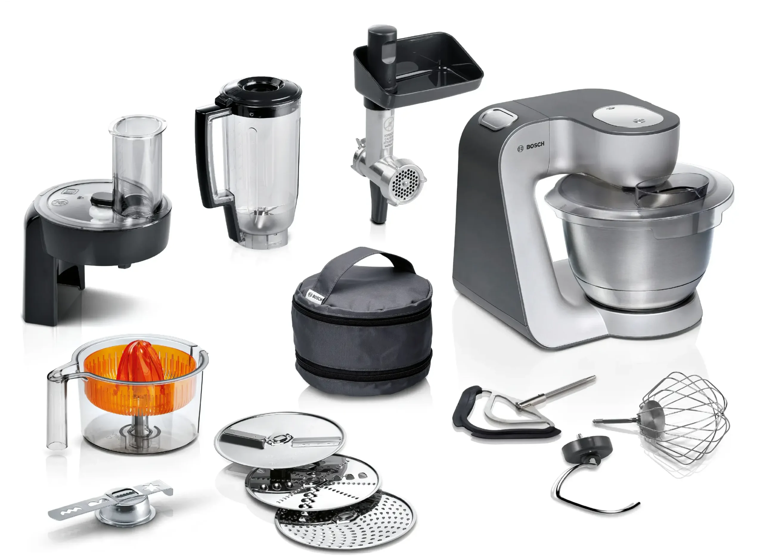 Serie 4 Keukenmachine MUM 5 1000 W Zilver, Donker zilver