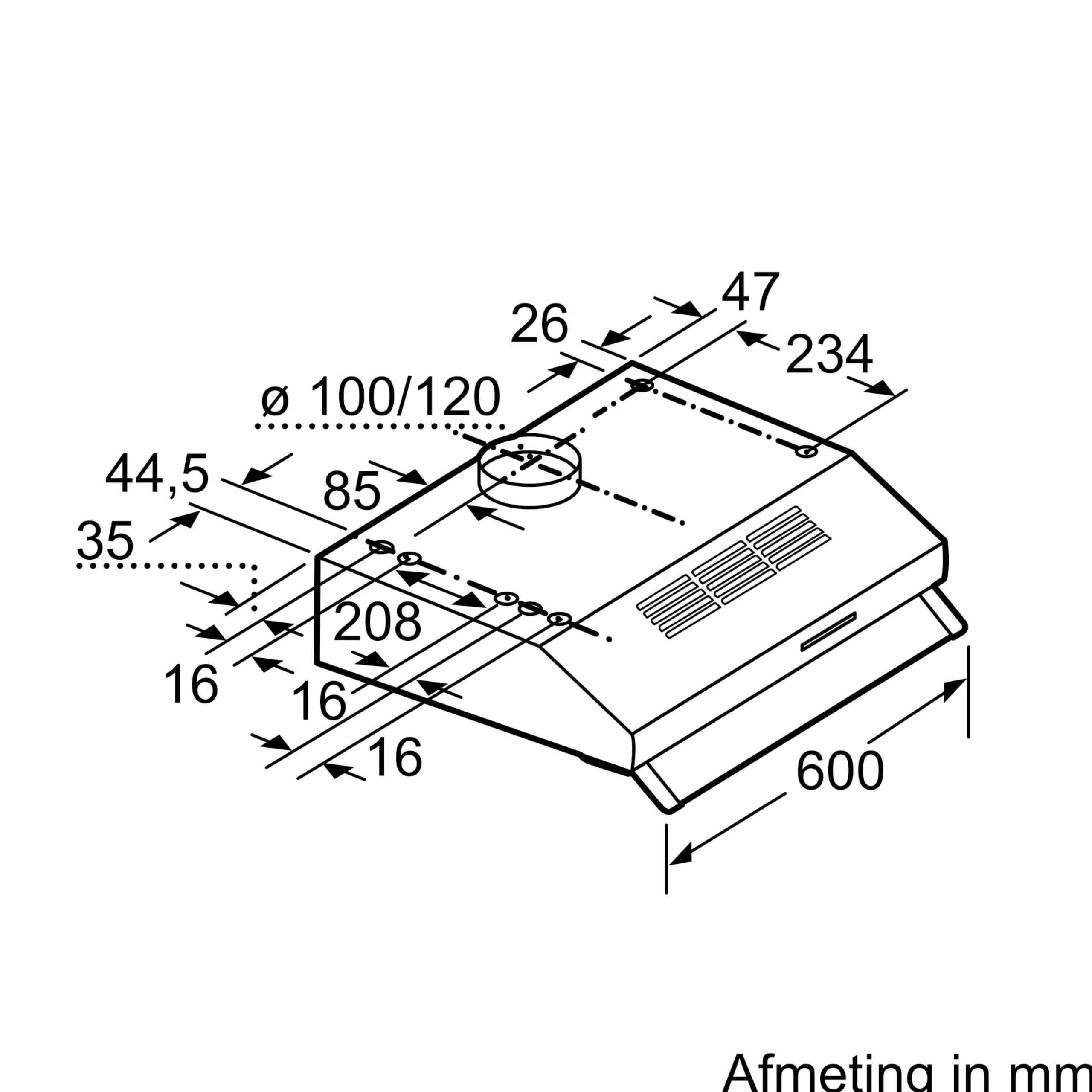 Serie 4 Onderbouw afzuigkap 60 cm Wit