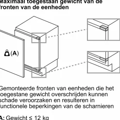 Serie 6 Onderbouw koelkast met vriesvak 82 x 59.8 cm Vlakscharnier met SoftClose