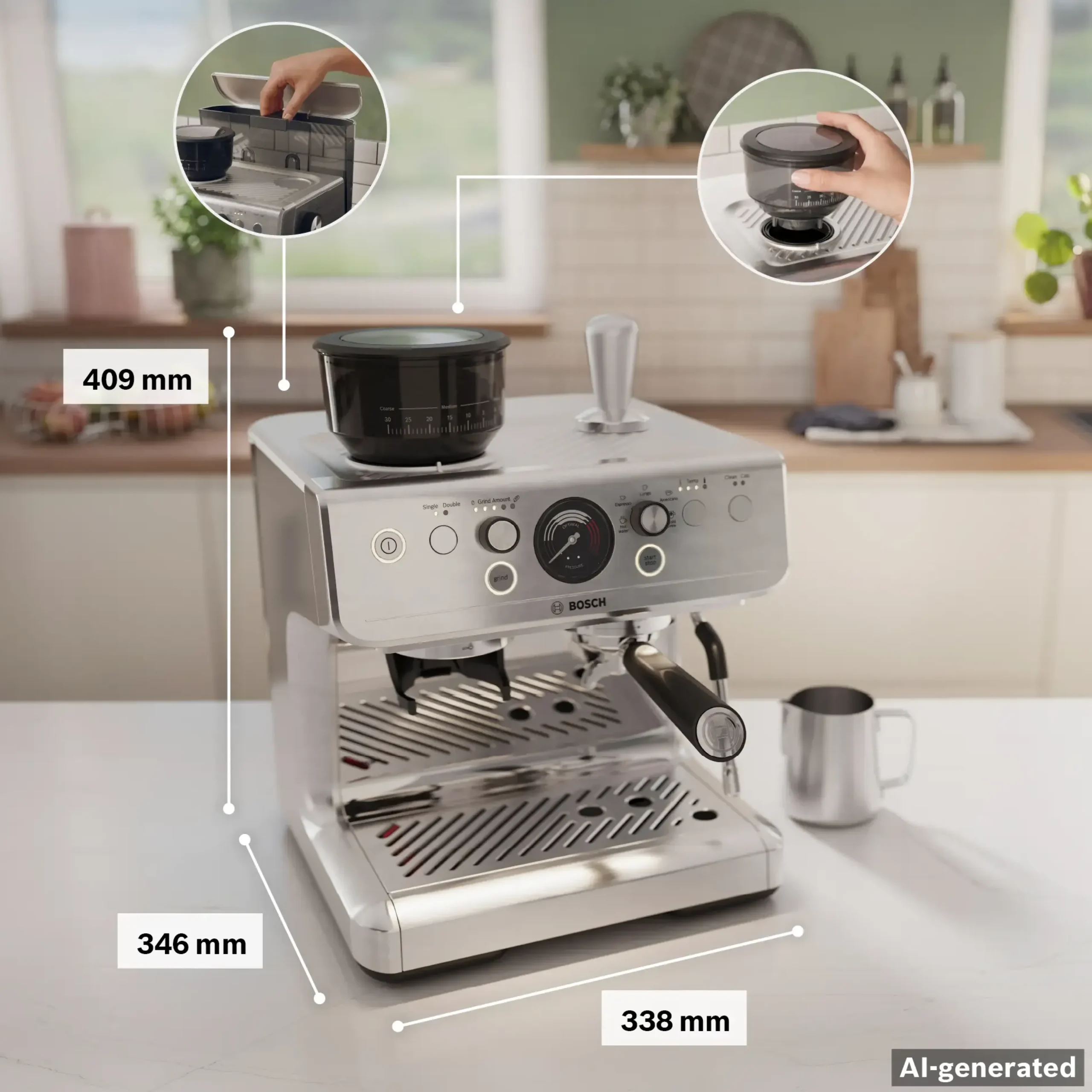 Serie 4 Semi Automatic Coffee Maker HomeCafé Series 4 RVS