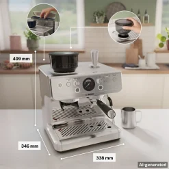 Serie 4 Semi Automatic Coffee Maker HomeCafé RVS