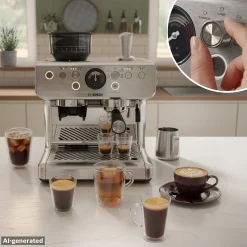 Serie 4 Semi Automatic Coffee Maker HomeCafé RVS