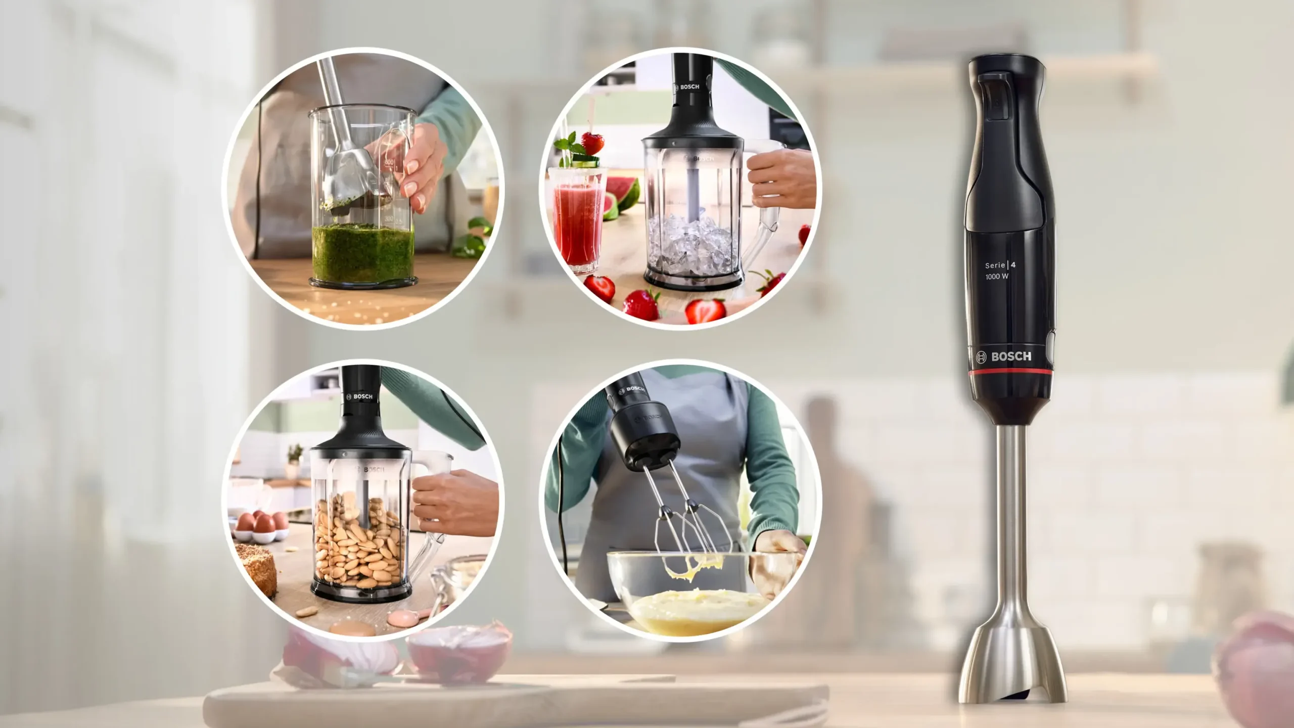Serie 4 Staafmixer ErgoMaster 1000 W Zwart, Antraciet