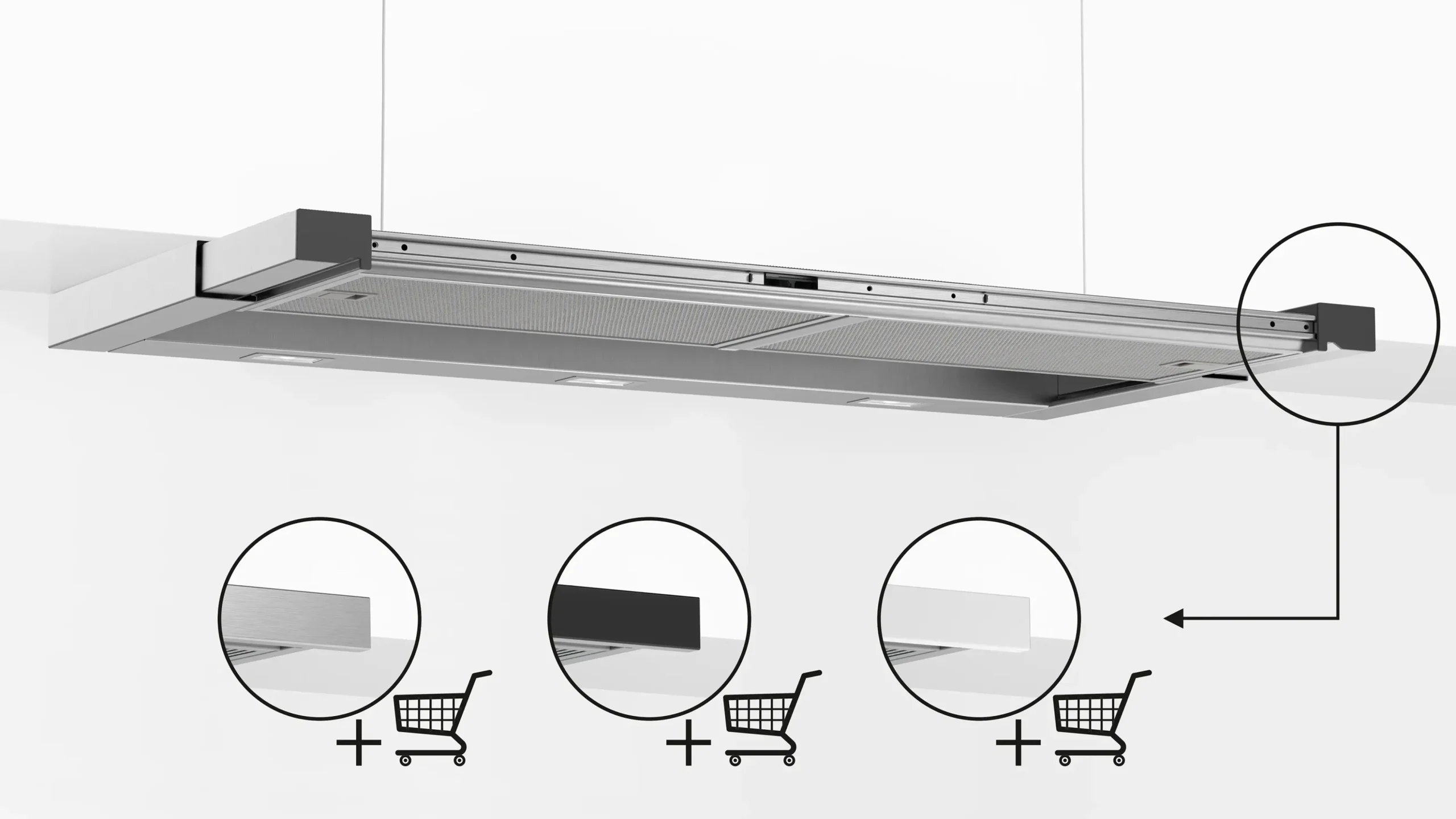 Serie 6 Vlakscherm afzuigkappen 90 cm Roestvrij staal