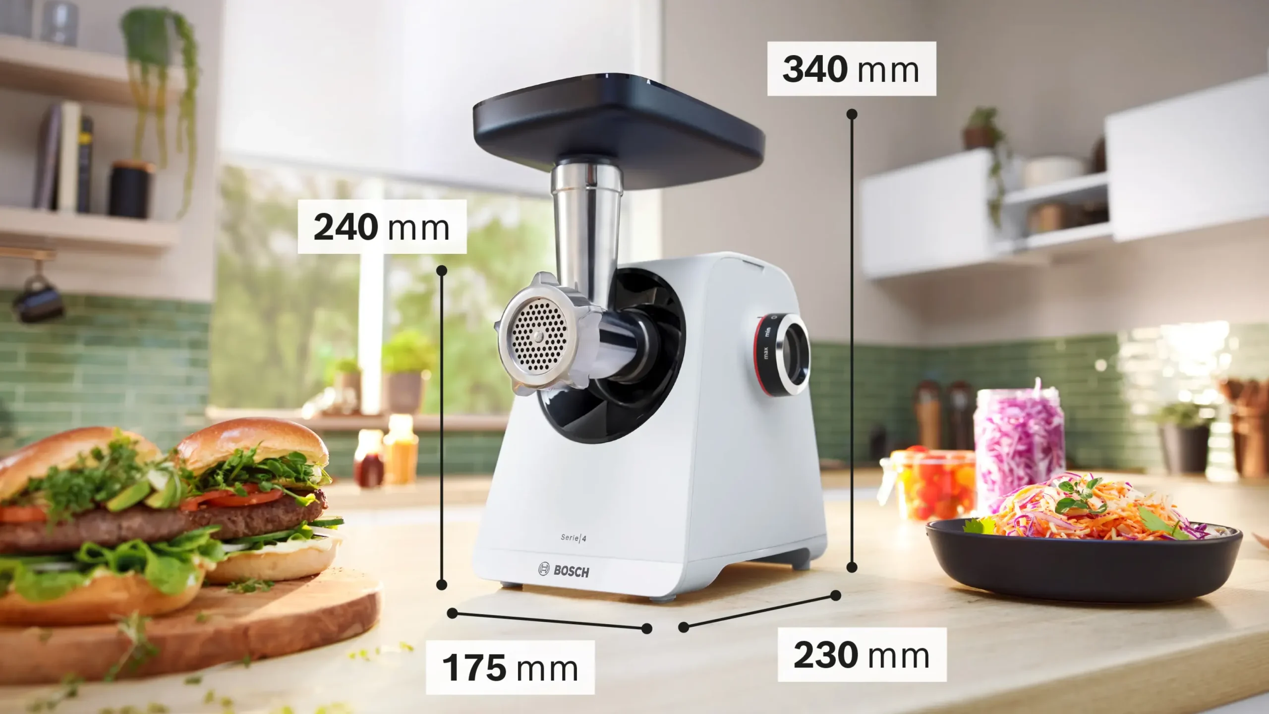 Serie 4 Vleesmolen MultiPower 1900 W Wit, Wit