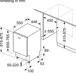 Serie 4 Volledig geïntegreerde vaatwasser 45 cm Vario Hinge (geschikt voor plinten van 5-9 cm en voor inbouw op hoogte)
