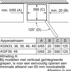 Serie 2 Vrijstaande koel-vriescombinatie 186 x 60 cm Wit, Total No Frost