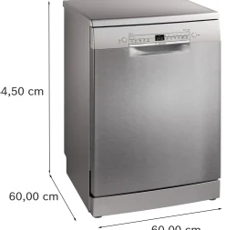 Serie 2 Vrijstaande vaatwasser 60 cm Geborsteld staal anti-fingerprint