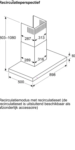 Serie 4 Wandschouwkap 90 cm Metaal-look