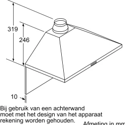 Serie 2 Wandschouwkap 60 cm Roestvrij staal